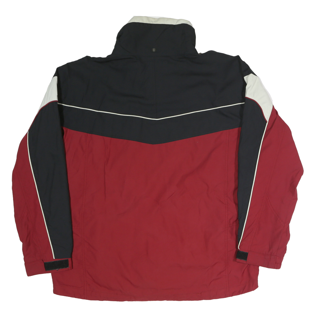 COLUMBIA Mens Red & Black Outdoor Jacket L Polyester Zip Colorblock Weatherproof