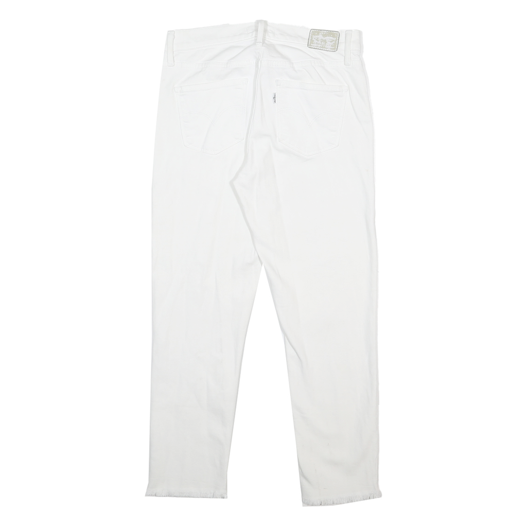 LEVI'S 311 Womens Slim White Denim Raw Hem W27 L24 Stretch Cotton Blend Jeans