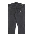 GUESS Mens Jeans Black Slim Skinny Denim W33 L30 Stylish Zip Cotton Blend