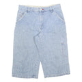 IDENTIC Mens Denim Blue Cotton Blend Cargo Shorts M W32 Long Length
