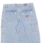 IDENTIC Mens Denim Blue Cotton Blend Cargo Shorts M W32 Long Length