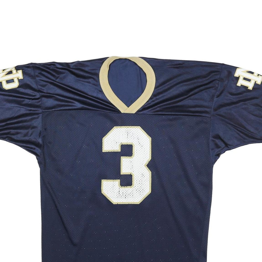 CHAMPION Mens Navy & Gold Graphic T-Shirt L Short Sleeve V-Neck Sports Jersey