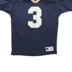 CHAMPION Mens Navy & Gold Graphic T-Shirt L Short Sleeve V-Neck Sports Jersey