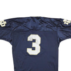 CHAMPION Mens Navy & Gold Graphic T-Shirt L Short Sleeve V-Neck Sports Jersey