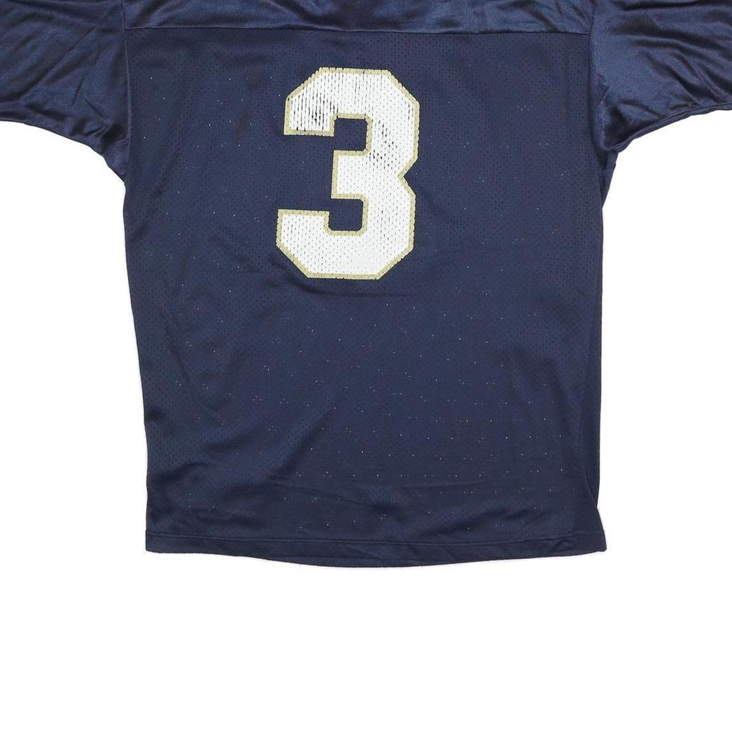 CHAMPION Mens Navy & Gold Graphic T-Shirt L Short Sleeve V-Neck Sports Jersey