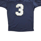 CHAMPION Mens Navy & Gold Graphic T-Shirt L Short Sleeve V-Neck Sports Jersey