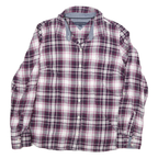 TOMMY HILFIGER Womens Purple & White Check Shirt L Cotton Blend Casual Stylish