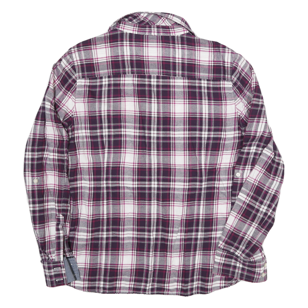 TOMMY HILFIGER Womens Purple & White Check Shirt L Cotton Blend Casual Stylish