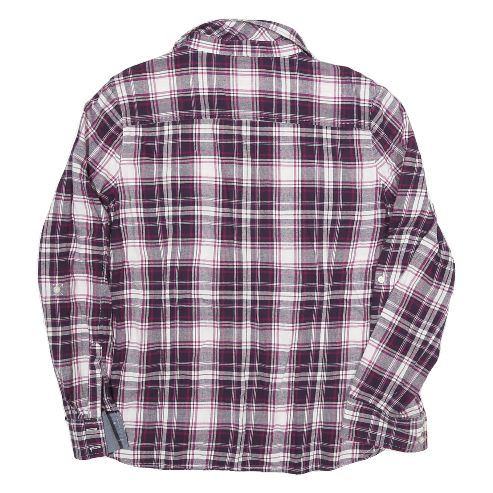 TOMMY HILFIGER Womens Purple & White Check Shirt L Cotton Blend Casual Stylish