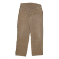 DICKIES Mens Cotton Blend Brown Regular Fit Straight Leg Trousers W34 L30