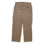 DICKIES Mens Cotton Blend Brown Regular Fit Straight Leg Trousers W34 L30