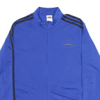 ADIDAS Mens Blue Black Track Jacket XL Polyester Zip Plain Sportswear Casual