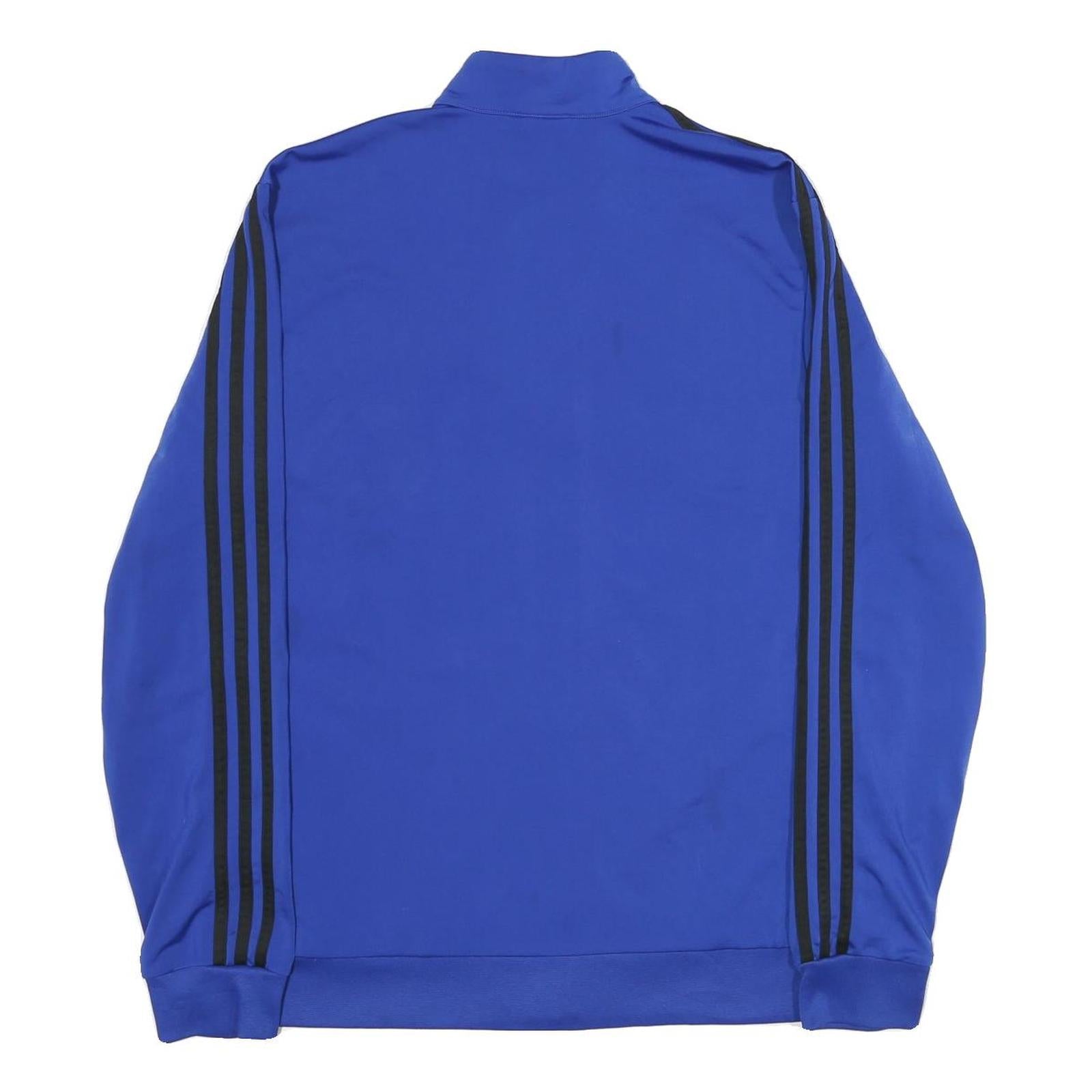 ADIDAS Mens Blue Black Track Jacket XL Polyester Zip Plain Sportswear Casual