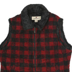 WOOLRICH Womens Red & Black Check Zip Jacket XL Acrylic Blend Comfortable