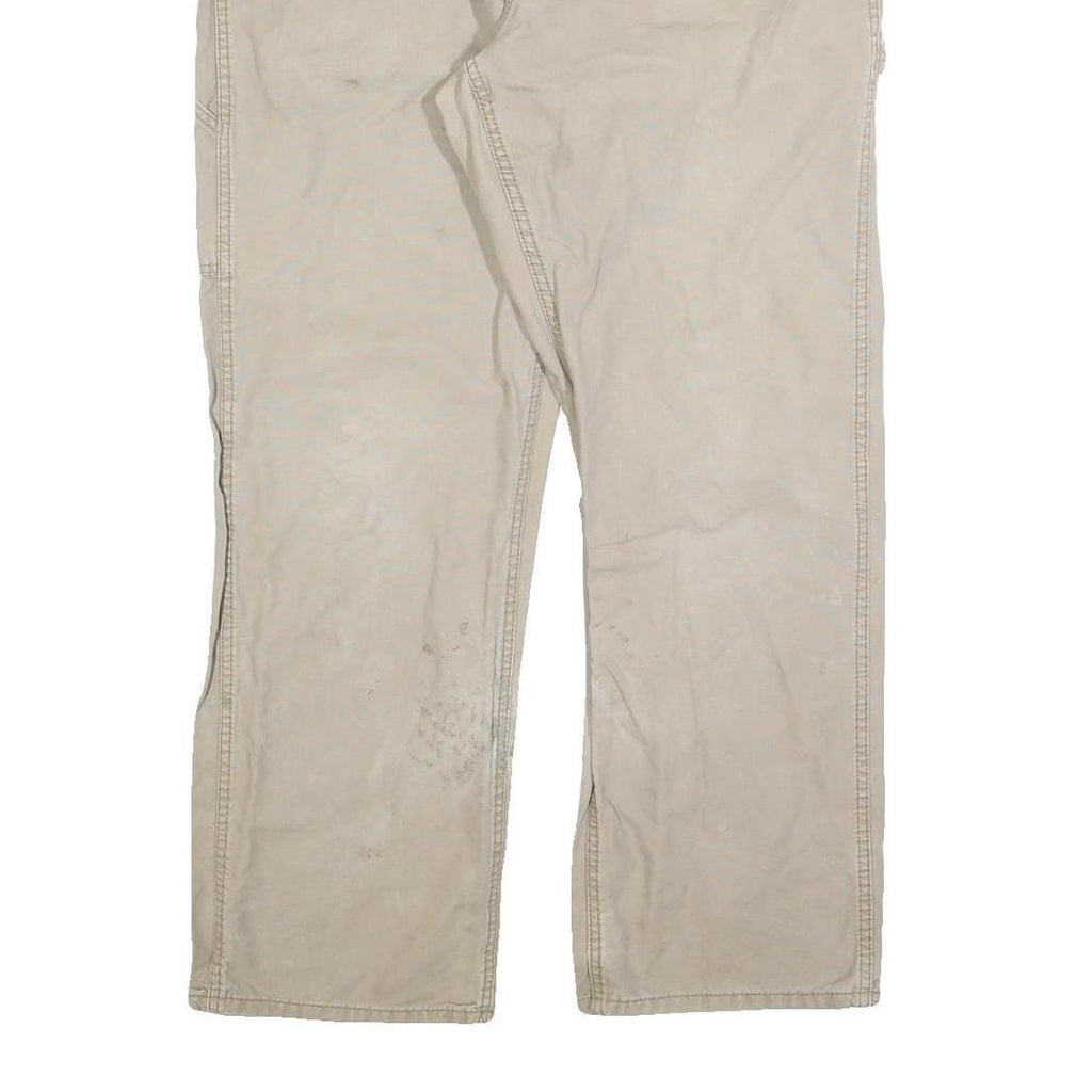 CARHARTT Mens Cotton Blend Beige Workwear Regular Straight Trousers W38 L32