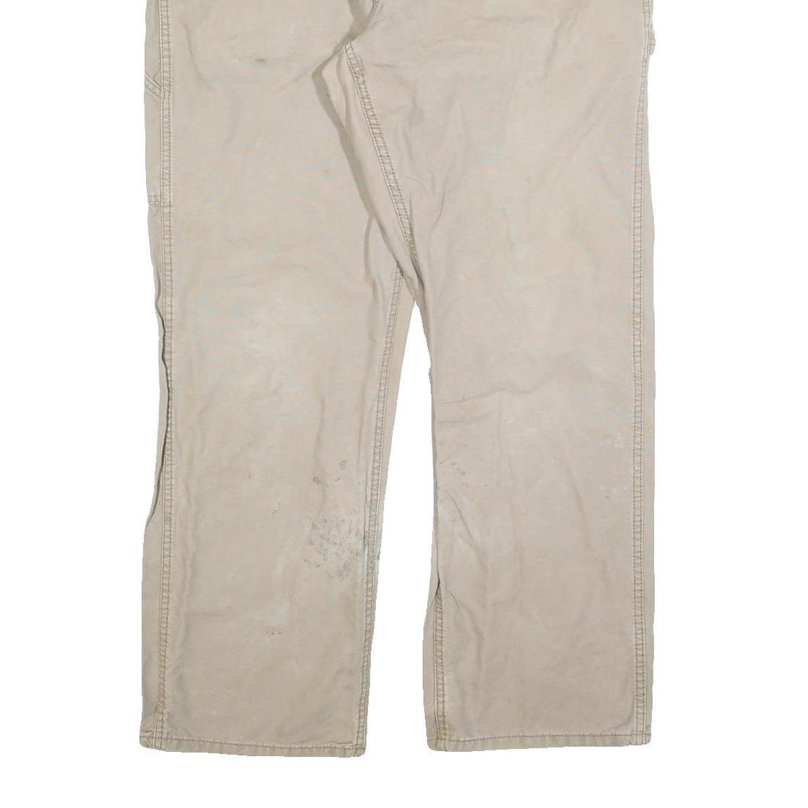 CARHARTT Mens Cotton Blend Beige Workwear Regular Straight Trousers W38 L32