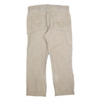 CARHARTT Mens Cotton Blend Beige Workwear Regular Straight Trousers W38 L32