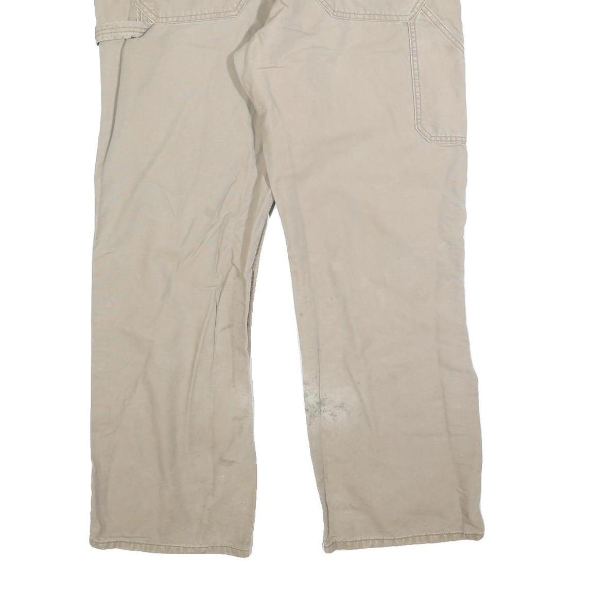 CARHARTT Mens Cotton Blend Beige Workwear Regular Straight Trousers W38 L32