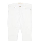 MICHAEL KORS Womens Cotton Blend White Slim Tapered Trousers W32 L28 Casual