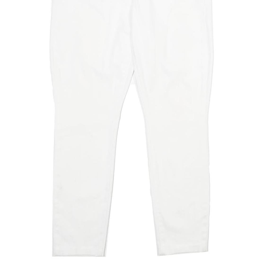 MICHAEL KORS Womens Cotton Blend White Slim Tapered Trousers W32 L28 Casual