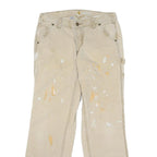 CARHARTT Mens Cotton Blend Beige Regular Fit Straight Leg Trousers W30 L28