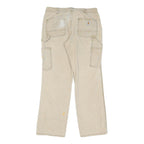 CARHARTT Mens Cotton Blend Beige Regular Fit Straight Leg Trousers W30 L28