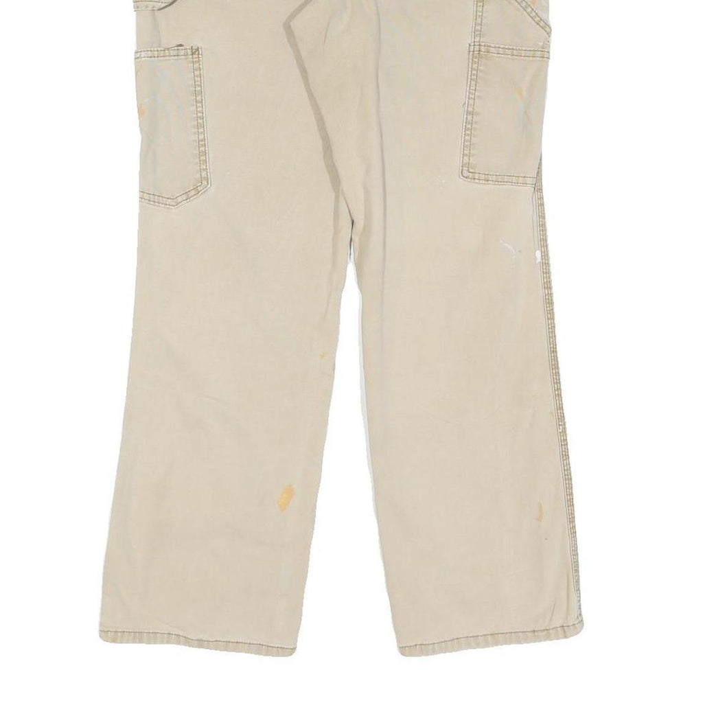 CARHARTT Mens Cotton Blend Beige Regular Fit Straight Leg Trousers W30 L28