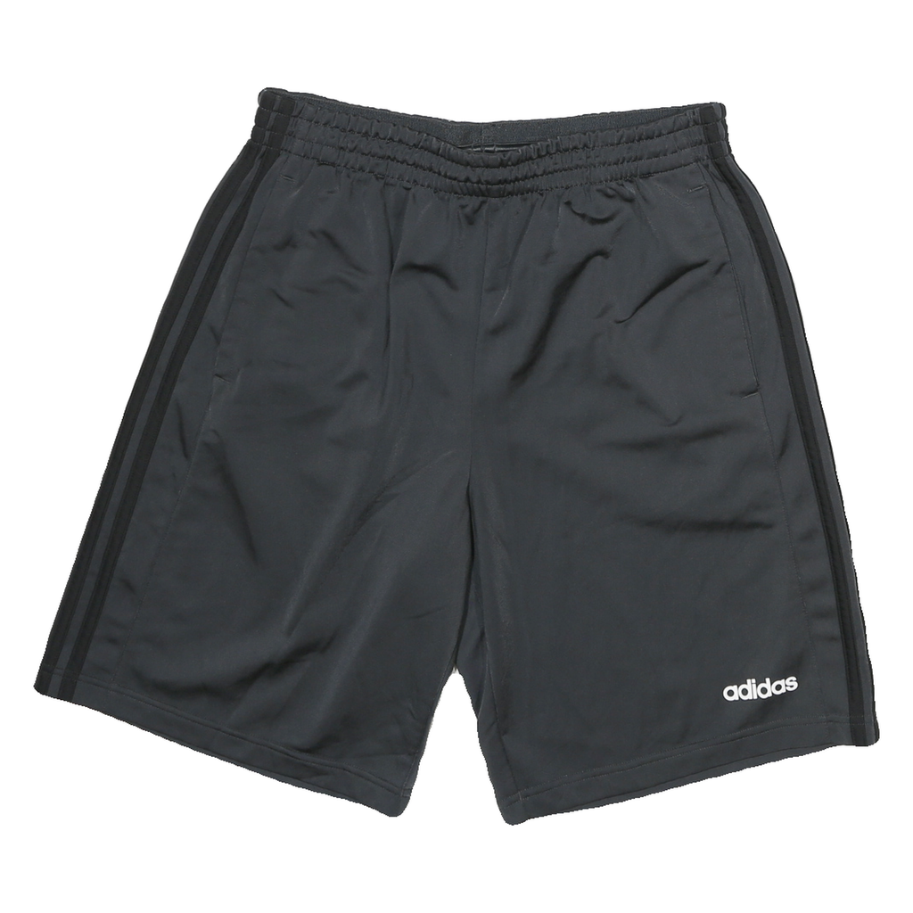 ADIDAS Mens Black Casual Shorts L W28 Polyester Blend Elastic Waistband