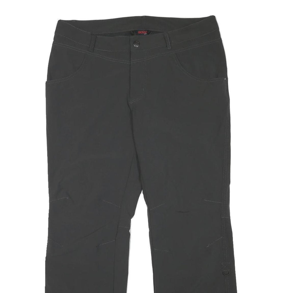 ACTIVE Mens Polyester Blend Black Regular Fit Straight Leg Trousers W36 L30 Zip