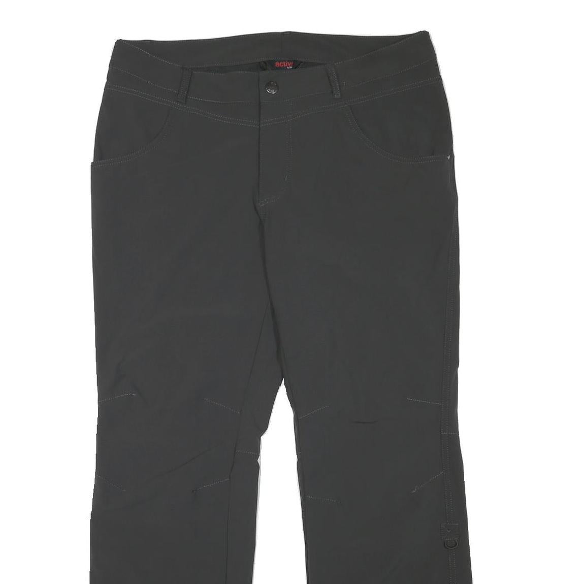ACTIVE Mens Polyester Blend Black Regular Fit Straight Leg Trousers W36 L30 Zip