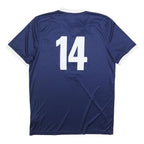 ADIDAS Mens Blue & White Pleasant Hill Soccer Graphic T-Shirt L Short Sleeve