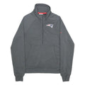 NIKE Mens Grey New England Patriots 1/4 Zip S Sweatshirt Pullover Sportswear