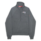 NIKE Mens Grey New England Patriots 1/4 Zip S Sweatshirt Pullover Sportswear