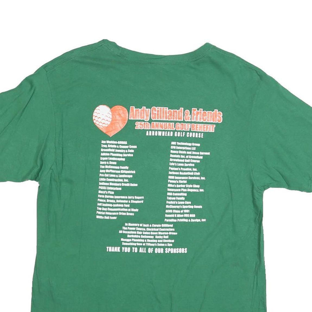 ADIDAS Mens Green AG+F Graphic T-Shirt L Short Sleeve Crew Neck Golf Event