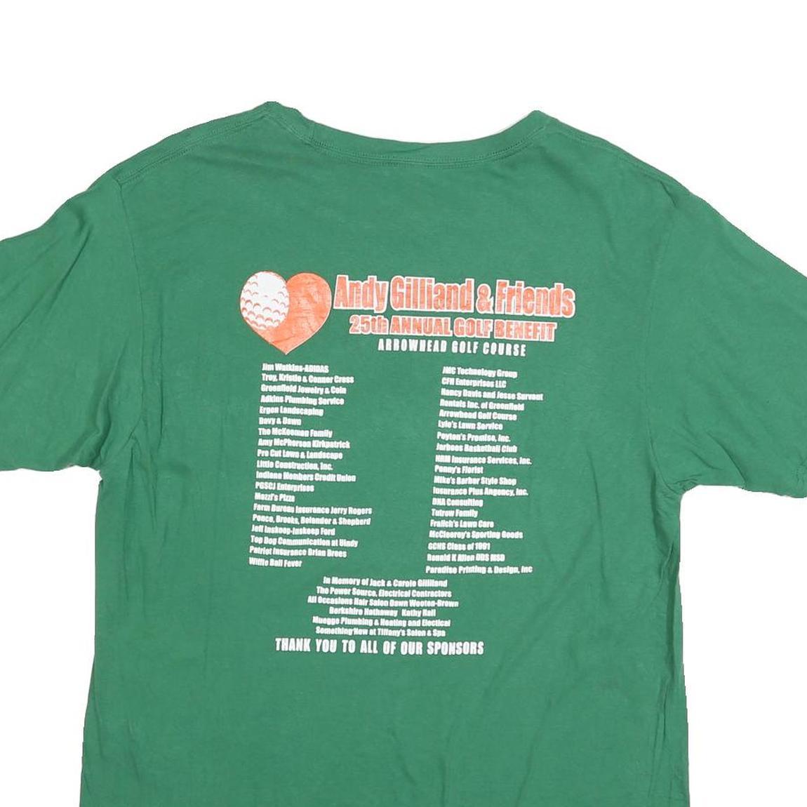 ADIDAS Mens Green AG+F Graphic T-Shirt L Short Sleeve Crew Neck Golf Event