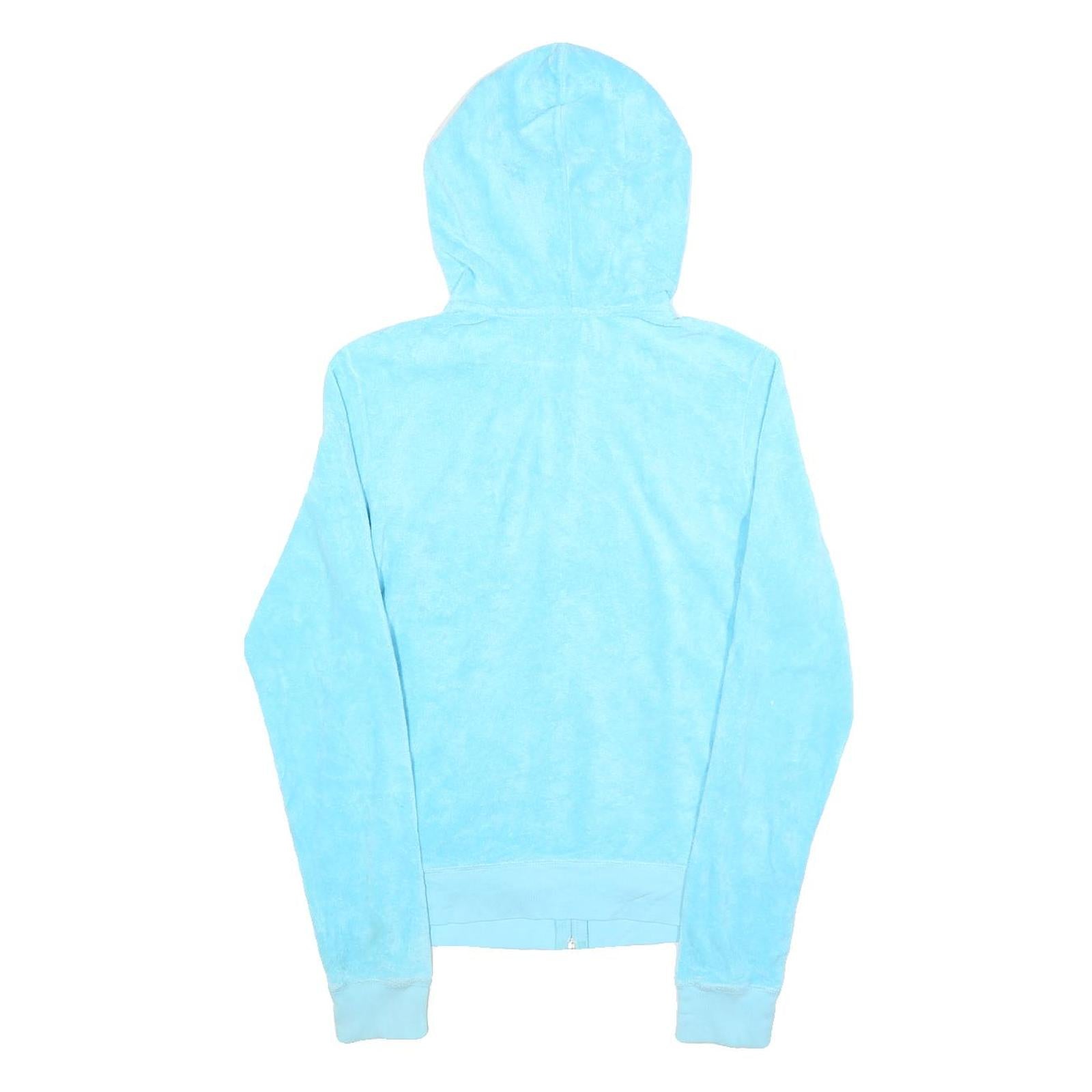 JUICY COUTURE Womens Blue Full Zip Hoodie XL Soft Velour Comfort Jacket