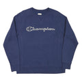 CHAMPION Mens Navy Blue Cotton Blend Crew Neck M Sweatshirt Pullover Logo