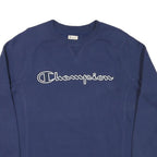 CHAMPION Mens Navy Blue Cotton Blend Crew Neck M Sweatshirt Pullover Logo