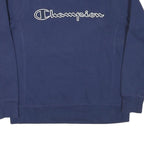 CHAMPION Mens Navy Blue Cotton Blend Crew Neck M Sweatshirt Pullover Logo
