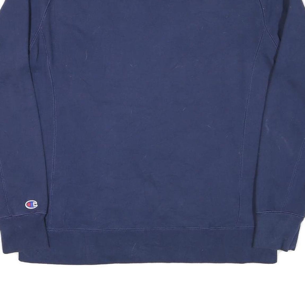 CHAMPION Mens Navy Blue Cotton Blend Crew Neck M Sweatshirt Pullover Logo