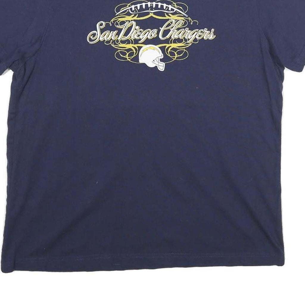 REEBOK Womens Navy Blue San Diego Chargers Graphic T-Shirt L Short Sleeve Crew