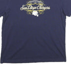 REEBOK Womens Navy Blue San Diego Chargers Graphic T-Shirt L Short Sleeve Crew