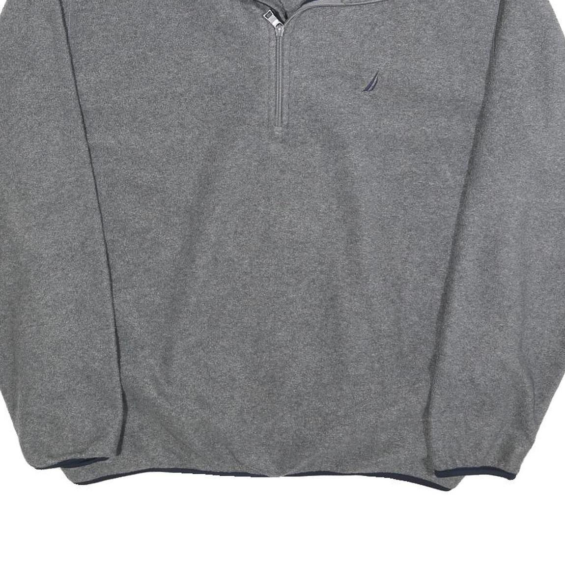 NAUTICA Mens Grey Plain Pullover Jumper Crew Neck Regular L Polyester Casual