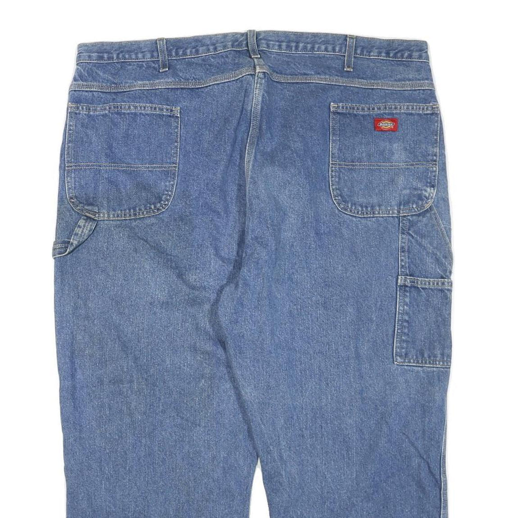 DICKIES Mens Regular Fit Blue Denim Jeans W48 L27 Workwear Carpenter Zip Closure