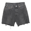 LEVI'S Womens Black Denim Casual Shorts XS W25 Distressed Raw Hem