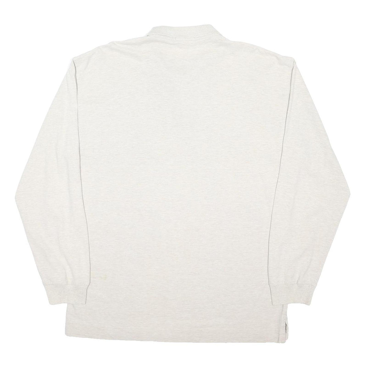 NAUTICA Mens Cream Long Sleeve Plain XL Cotton Blend Polo Shirt Classic Fit