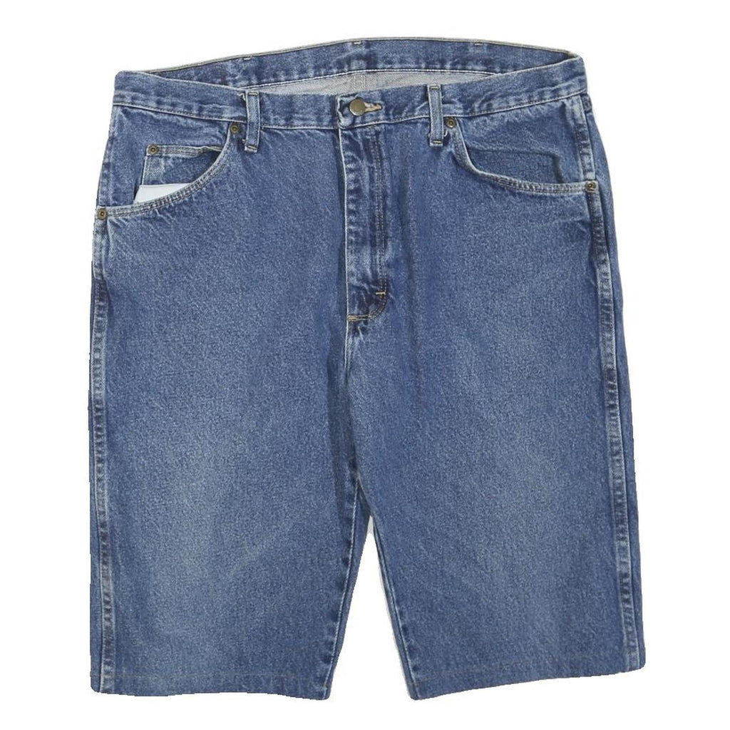 WRANGLER Mens Denim Blue Casual Shorts L W38 Cotton Blend 5-Pocket Classic Fit