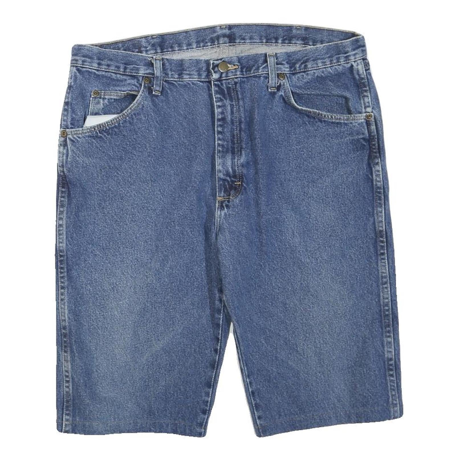 WRANGLER Mens Denim Blue Casual Shorts L W38 Cotton Blend 5-Pocket Classic Fit