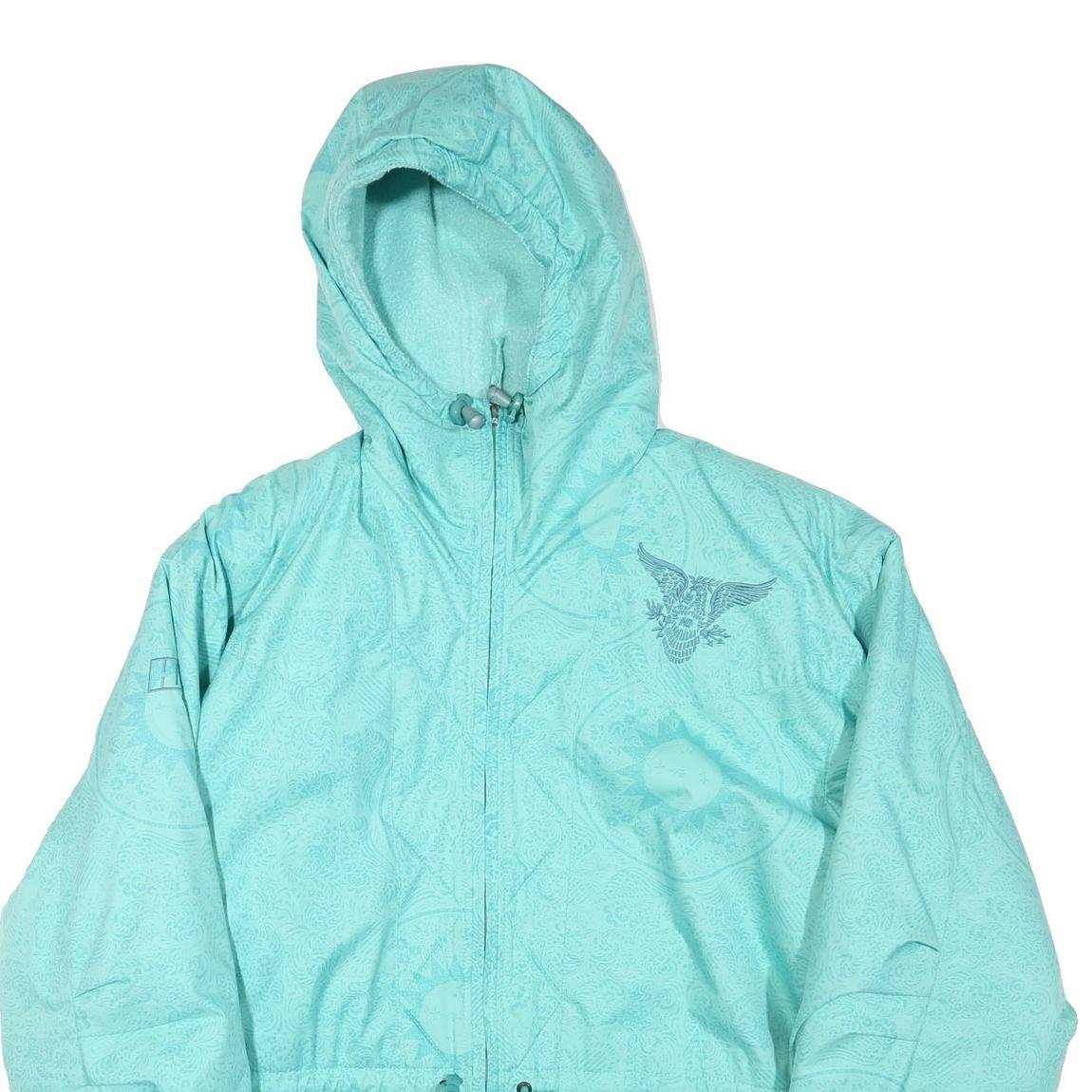 Womens Blue Light Blue Polyester Blend Hooded Zip Jacket XL Outerwear Casual