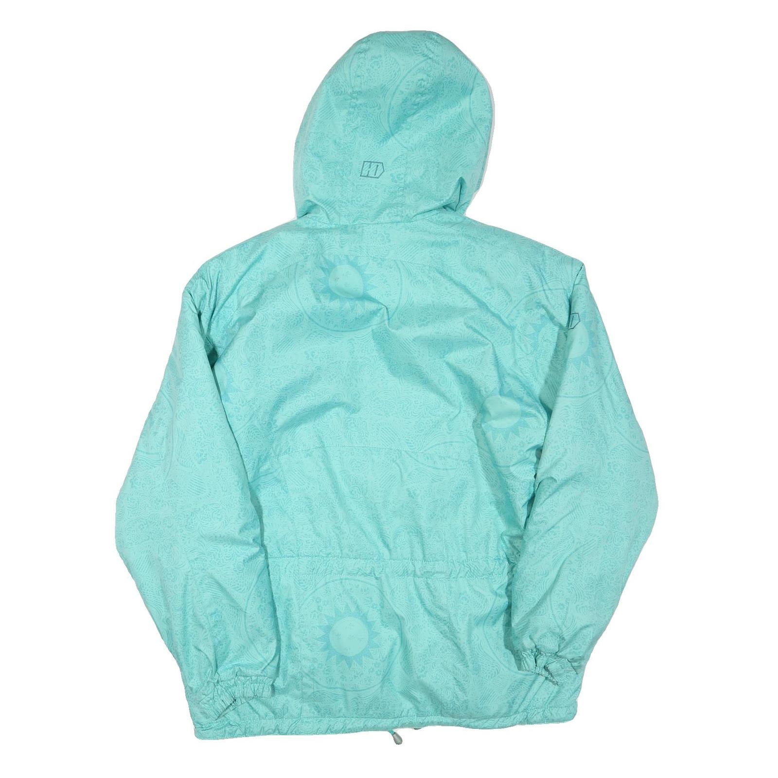 Womens Blue Light Blue Polyester Blend Hooded Zip Jacket XL Outerwear Casual